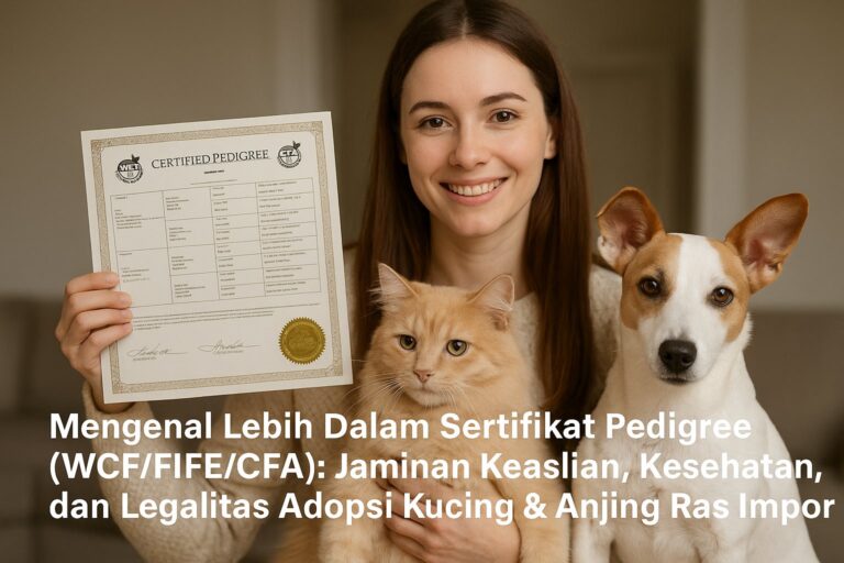 Mengenal Lebih Dalam Sertifikat Pedigree (WCF/FIFE/CFA): Jaminan Keaslian, Kesehatan, dan Legalitas Adopsi Kucing & Anjing Ras Impor