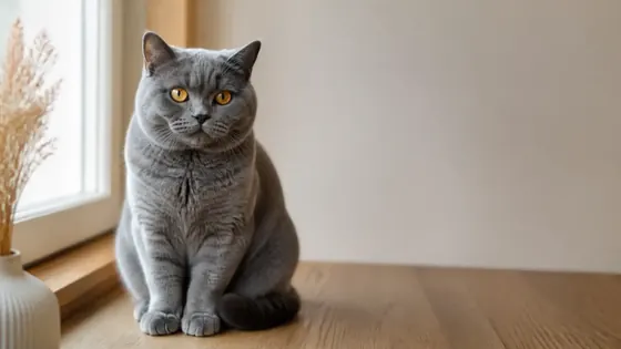 Kucing British Shorthair blue sehat sebagai ilustrasi tes genetik kucing